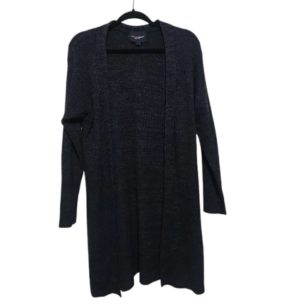 Ambiance Apparel Women's Charcoal Gray Cardigan Sweater Sz Medium